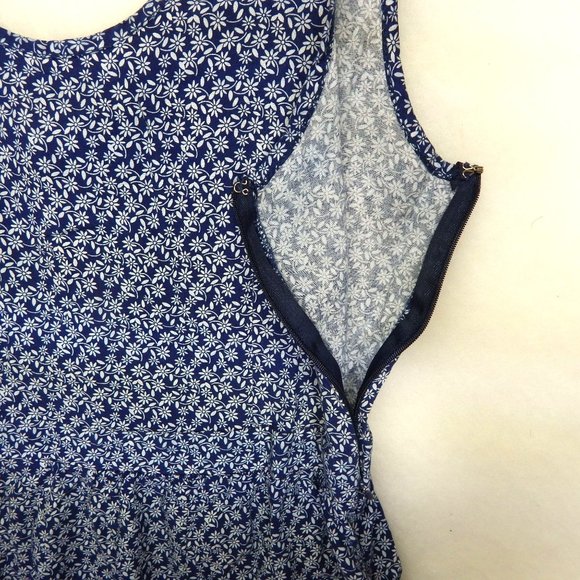 Vertiche Mini Fit and Flare Dress Women's Blue & White Floral Size S - Picture 6 of 10